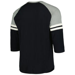 Chicago White Sox Cooperstown Collection Legendary Raglan Slub Henley 3/4-Sleeve T-Shirt - Black | Mitchell & Ness