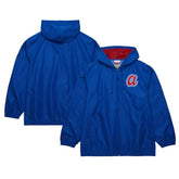 Atlanta Braves Cooperstown Collection Vintage Logo Full-Zip Hoodie Windbreaker Jacket - Royal | Mitchell & Ness