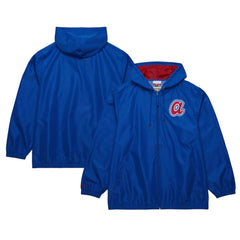 Atlanta Braves Cooperstown Collection Vintage Logo Full-Zip Hoodie Windbreaker Jacket - Royal | Mitchell & Ness