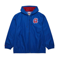 Atlanta Braves Cooperstown Collection Vintage Logo Full-Zip Hoodie Windbreaker Jacket - Royal | Mitchell & Ness