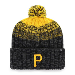 Pittsburgh Pirates Youth Cascade Cuffed Knit Hat with Pom - Black | 47 brand