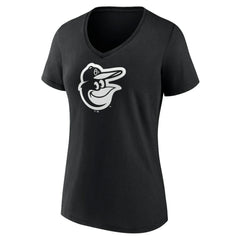 Baltimore Orioles Women's Monochrome Personalized Name & Number V-Neck T-Shirt - Black