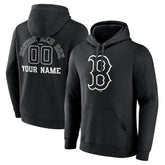 Boston Red Sox Monochrome Personalized Name & Number Pullover Hoodie - Black