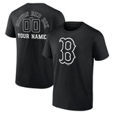 Boston Red Sox Monochrome Personalized Name & Number T-Shirt - Black