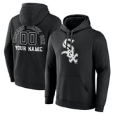 Chicago White Sox Monochrome Personalized Name & Number Pullover Hoodie - Black