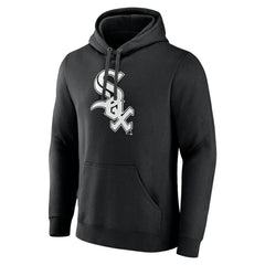 Chicago White Sox Monochrome Personalized Name & Number Pullover Hoodie - Black