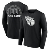 Cleveland Guardians Monochrome Personalized Name & Number Long Sleeve T-Shirt - Black