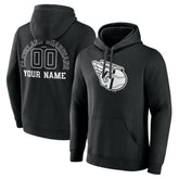 Cleveland Guardians Monochrome Personalized Name & Number Pullover Hoodie - Black