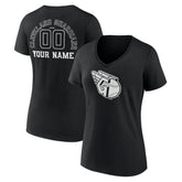 Cleveland Guardians Women's Monochrome Personalized Name & Number V-Neck T-Shirt - Black