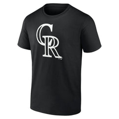 Colorado Rockies Monochrome Personalized Name & Number T-Shirt - Black