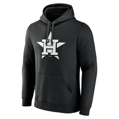 Houston Astros Monochrome Personalized Name & Number Pullover Hoodie - Black