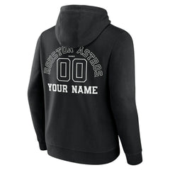 Houston Astros Monochrome Personalized Name & Number Pullover Hoodie - Black