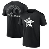 Houston Astros Monochrome Personalized Name & Number T-Shirt - Black
