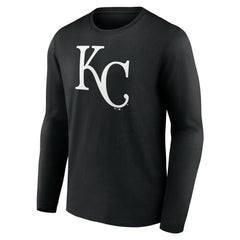 Kansas City Royals Monochrome Personalized Name & Number Long Sleeve T-Shirt - Black
