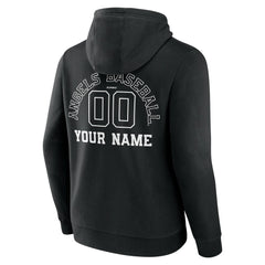 Los Angeles Angels Monochrome Personalized Name & Number Pullover Hoodie - Black