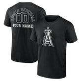 Los Angeles Angels Monochrome Personalized Name & Number T-Shirt - Black