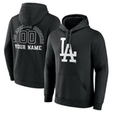 Los Angeles Dodgers Monochrome Personalized Name & Number Pullover Hoodie - Black