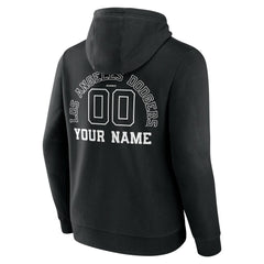 Los Angeles Dodgers Monochrome Personalized Name & Number Pullover Hoodie - Black