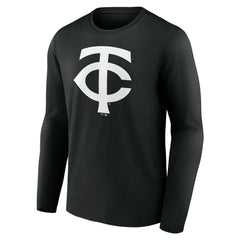 Minnesota Twins Monochrome Personalized Name & Number Long Sleeve T-Shirt - Black
