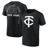 Minnesota Twins Monochrome Personalized Name & Number T-Shirt - Black