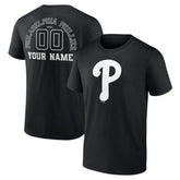 Philadelphia Phillies Monochrome Personalized Name & Number T-Shirt - Black