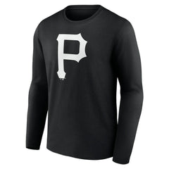 Pittsburgh Pirates Monochrome Personalized Name & Number Long Sleeve T-Shirt - Black