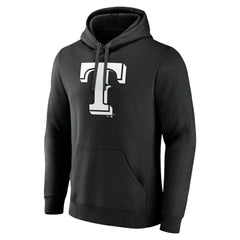 Texas Rangers Monochrome Personalized Name & Number Pullover Hoodie - Black