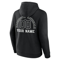 Washington Nationals Monochrome Personalized Name & Number Pullover Hoodie - Black