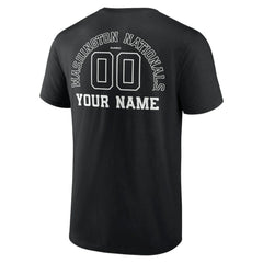 Washington Nationals Monochrome Personalized Name & Number T-Shirt - Black