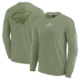 Minnesota Wild Fanatics Elements Strive Long Sleeve T-Shirt Olive