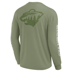 Minnesota Wild Fanatics Elements Strive Long Sleeve T-Shirt Olive