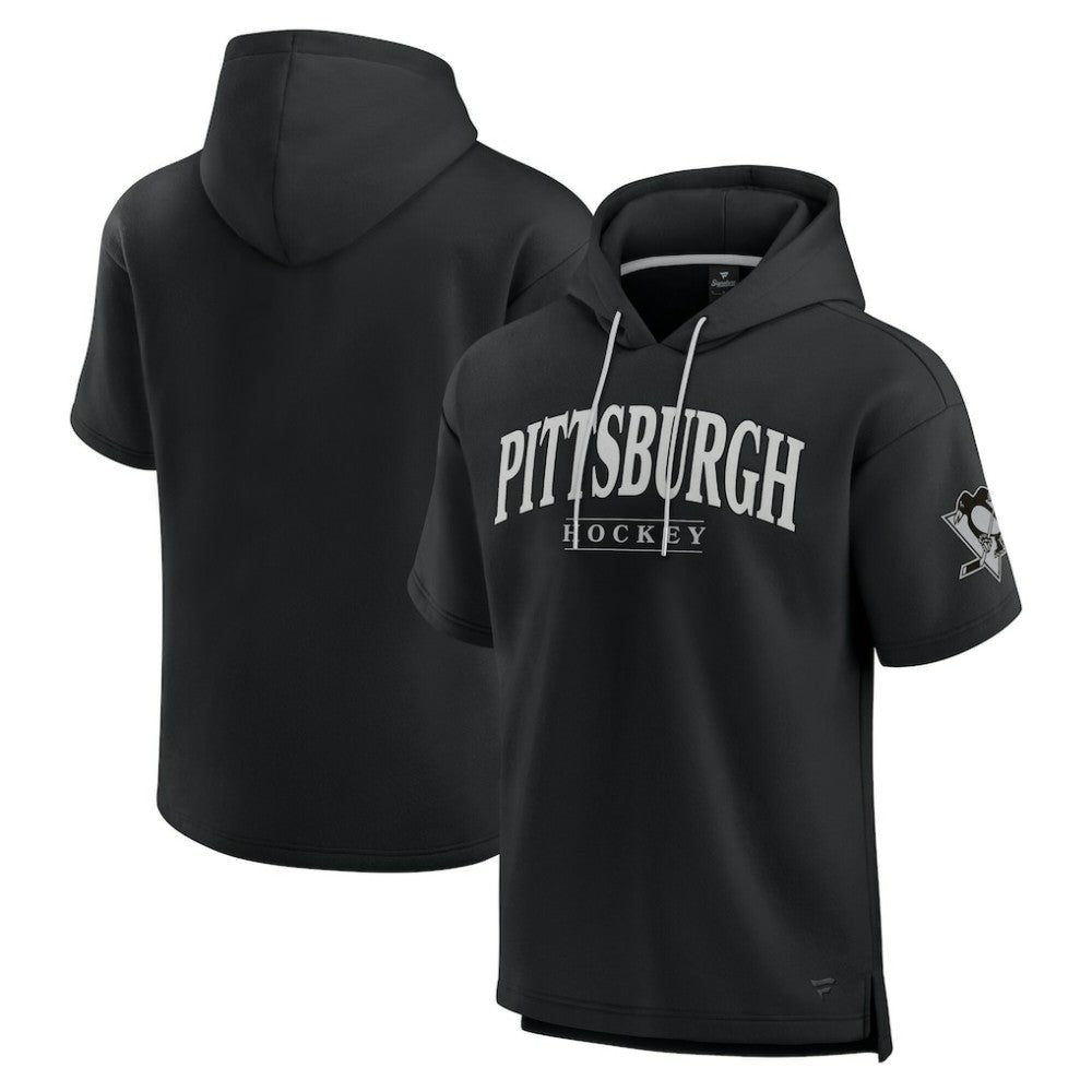 Pittsburgh Penguins Fanatics Elements Ready Short Sleeve Pullover Hoodie Black