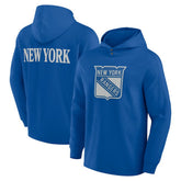 New York Rangers Fanatics Elements Blaze Tri-Blend Long Sleeve Hoodie T-Shirt Blue