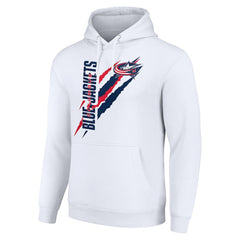 Columbus Blue Jackets Starter Color Scratch Fleece Pullover Hoodie White