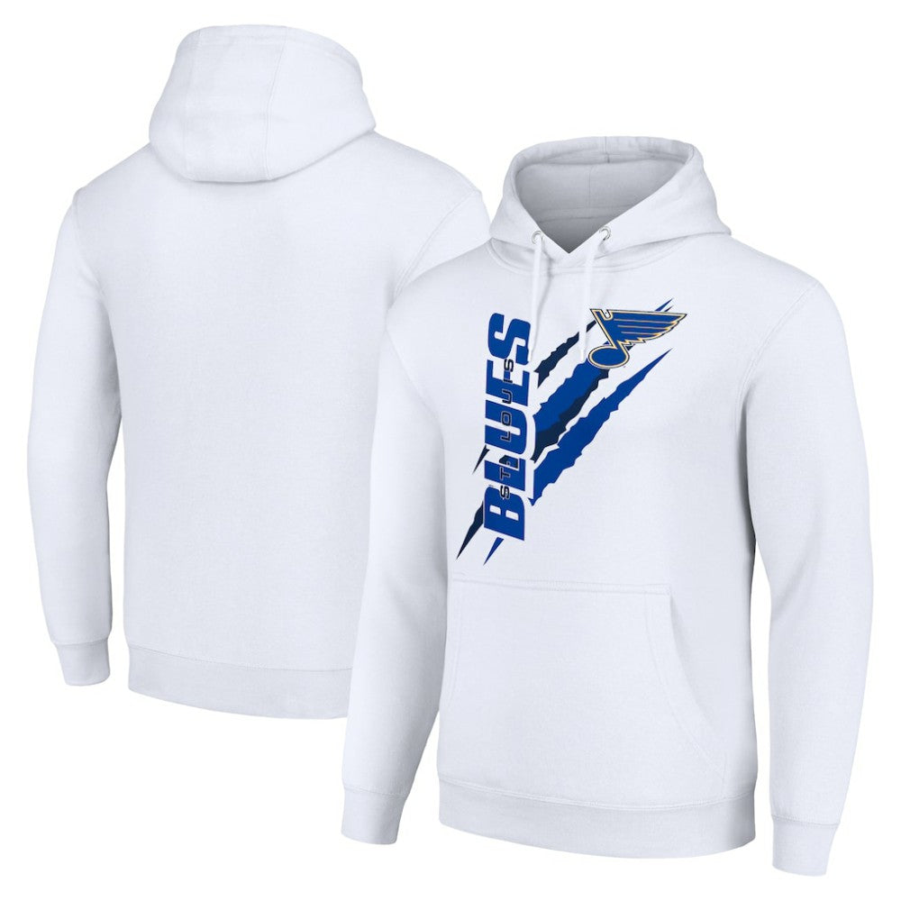 St. Louis Blues Starter Color Scratch Fleece Pullover Hoodie White