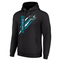 San Jose Sharks Starter Color Scratch Fleece Pullover Hoodie Black