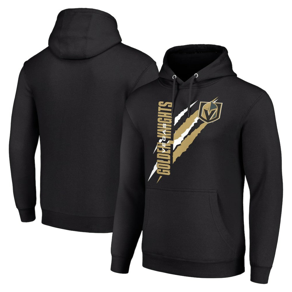 Vegas Golden Knights Starter Color Scratch Fleece Pullover Hoodie Black