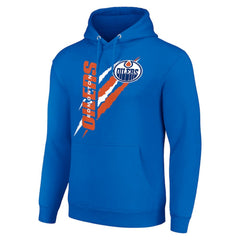 Edmonton Oilers Starter Color Scratch Fleece Pullover Hoodie Royal