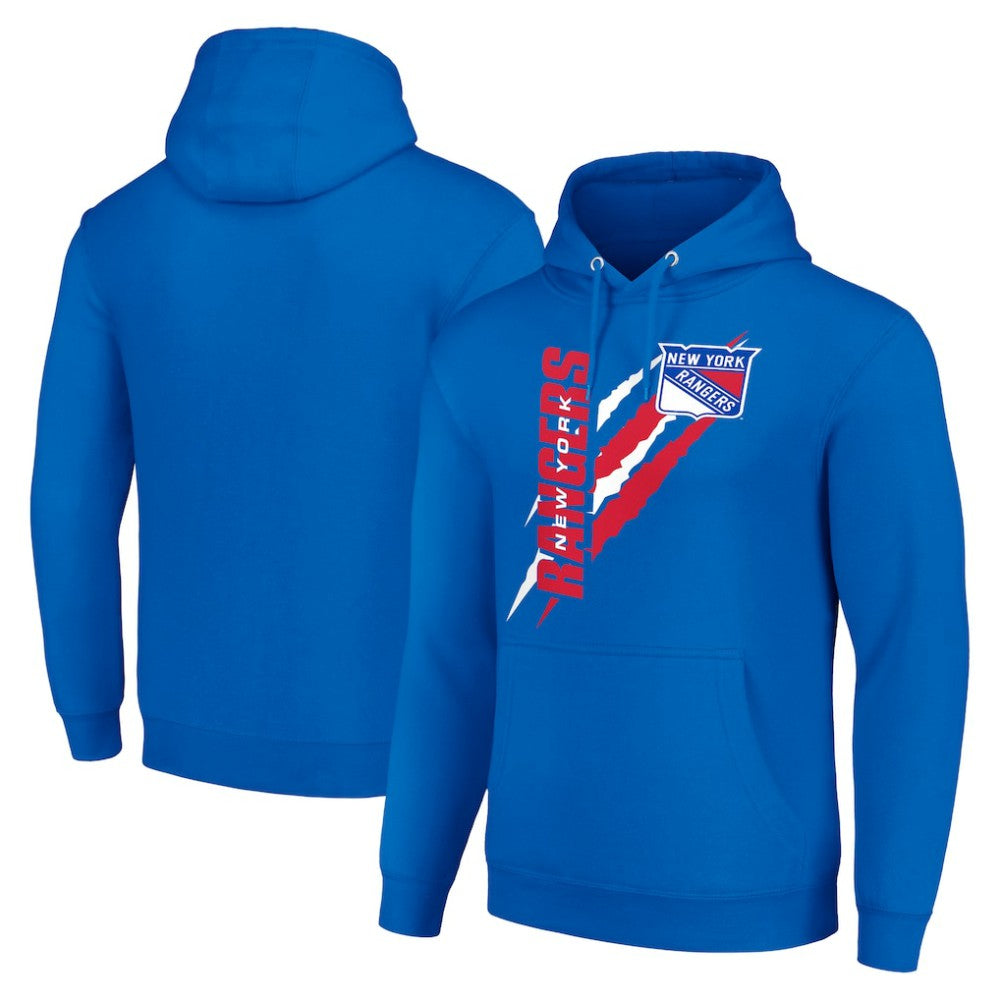 New York Rangers Starter Color Scratch Fleece Pullover Hoodie Royal