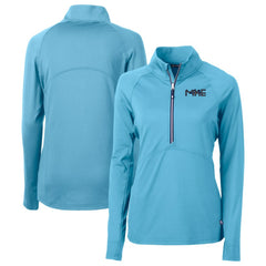 Milwaukee Brewers Cutter & Buck Women's City Connect Adapt Eco Knit Recycled Half-Zip Pullover Top - Powder Blue