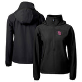 San Diego Padres Cutter & Buck Women's City Connect Charter Eco Recycled Half-Zip Anorak Jacket - Black