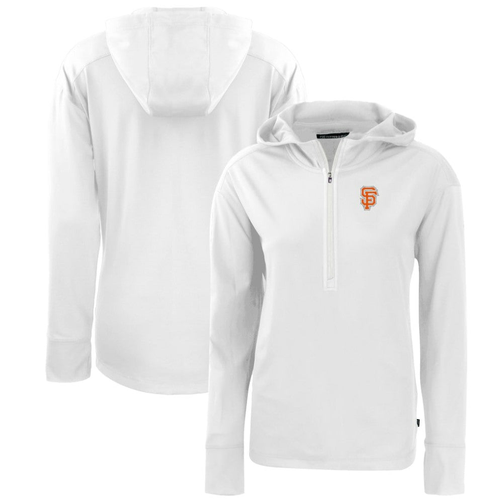 San Francisco Giants Cutter & Buck Women's City Connect Daybreak Eco Recycled Half-Zip Hoodie - White