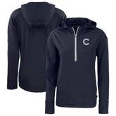 Chicago Cubs Cutter & Buck Women's City Connect Daybreak Eco Recycled Half-Zip Hoodie - Navy