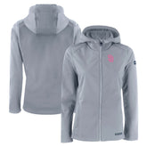 San Diego Padres Cutter & Buck Women's City Connect Evoke Eco Softshell Recycled Full-Zip Hoodie Jacket - Gray