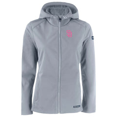 San Diego Padres Cutter & Buck Women's City Connect Evoke Eco Softshell Recycled Full-Zip Hoodie Jacket - Gray