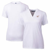 Washington Nationals Cutter & Buck Women's City Connect Forge Heathered Stretch Blade Top - White