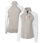 San Francisco Giants Cutter & Buck Women's City Connect Forge Tonal Stripe Stretch Half-Zip Pullover Top - White