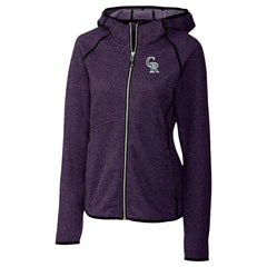 Colorado Rockies Cutter & Buck Women's City Connect Mainsail Full-Zip Hooded Jacket - Heather Purple