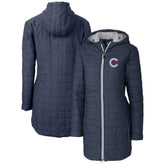 Chicago Cubs Cutter & Buck Women's City Connect Rainier PrimaLoft Eco Insulated Hooded Long Coat - Anthracite