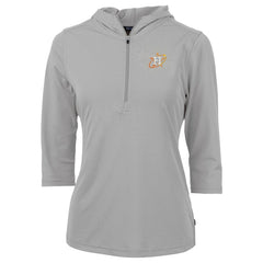 Houston Astros Cutter & Buck Women's City Connect Virtue Eco Pique Recycled Half-Zip Pullover Hoodie - Gray